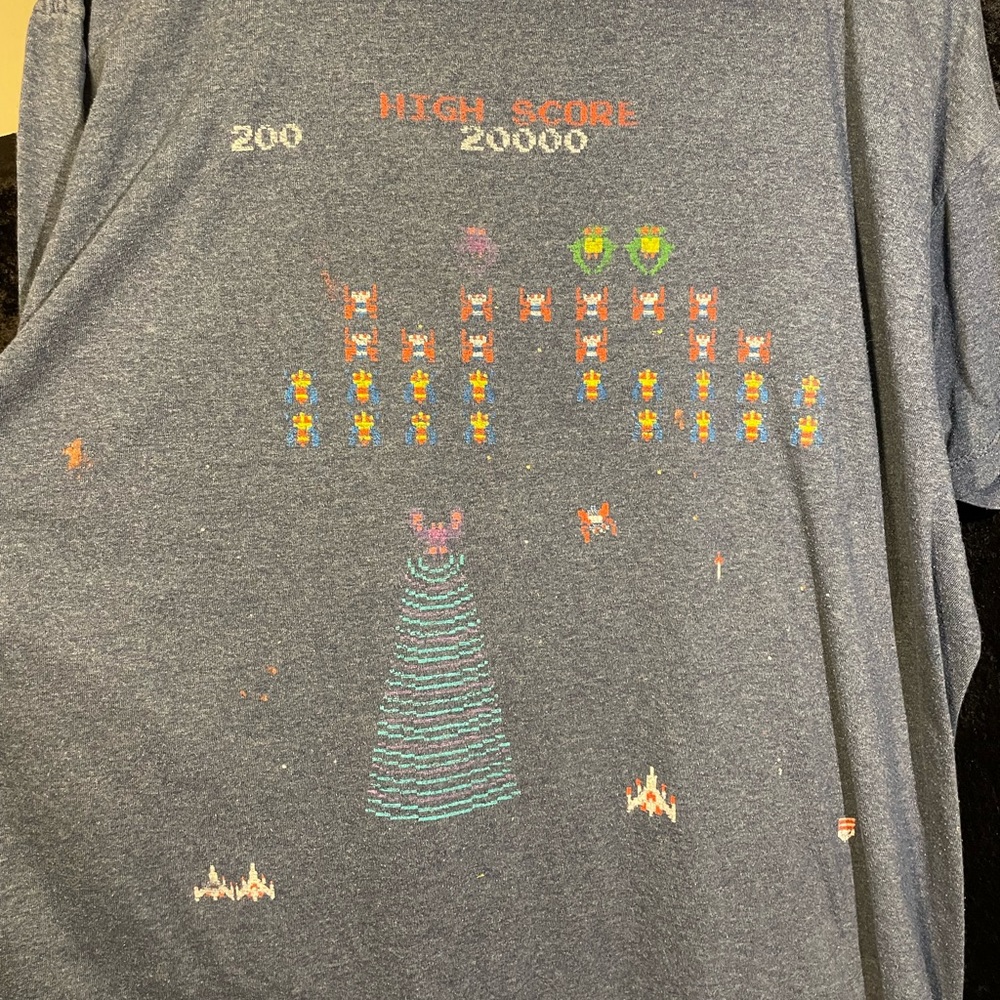 Men’s Blue Galaga Game Tshirt XL